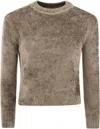 Herno Resort Pullover In Chenille Knit In Hazelnut