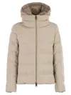 Herno Women Resort Silk And Cashmere Down Jacket In Neutral