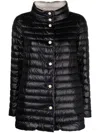 Herno Lightweight Quilted Grey Jacket With High Collar In Black