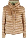 Herno Quilted Camel And Green Puffer Jacket
