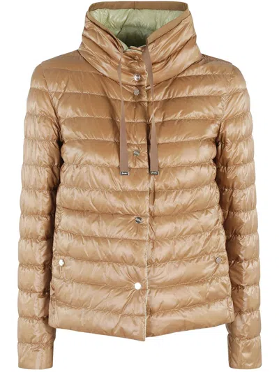 HERNO WOMEN'S REVERSIBLE DOWN JACKET IN CAMMELLO