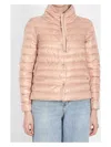 Herno Quilted Lightweight Polyamide Jacket With Contrasting Collar In Pink
