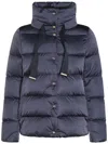 Herno Padded Jacket Featuring Drawstring Elements In Blue