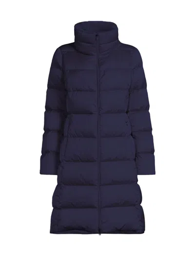 Herno Women's Satin Fit & Flare Puffer Coat In New Blue