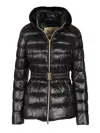 Herno Shniy Padded Down Jacket With Belt Coats Black In Black