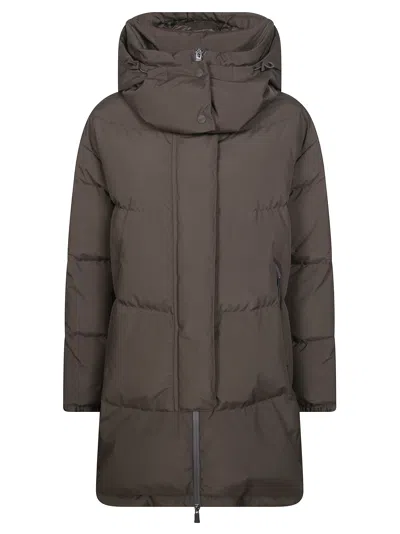 Herno Women's Short 2-layer Puffer Jacket In Brown