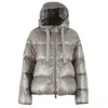 HERNO WOMEN'S SHORT HOODED PUFFER JACKET COAT DOWN FILL IN GRAY