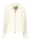 Herno Short Jacket In Stretch Nylon Jackets White In Neutral