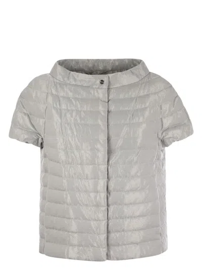 HERNO WOMEN'S SHORT-SLEEVED METAL-EFFECT CAPE