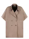 Herno Short Trench Coat In Beige