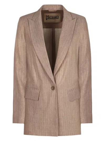 HERNO WOMEN'S SINGLE-BREASTED ONE BUTTON JACKET