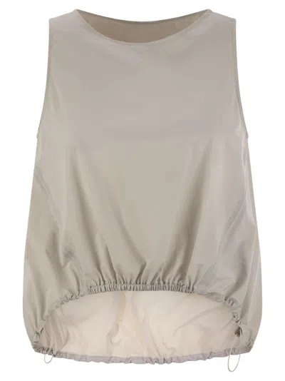 Herno Sleeveless Top In Tech Trait In Grey