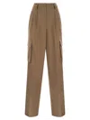 Herno Women Soft Wool Cargo Pants In Brown