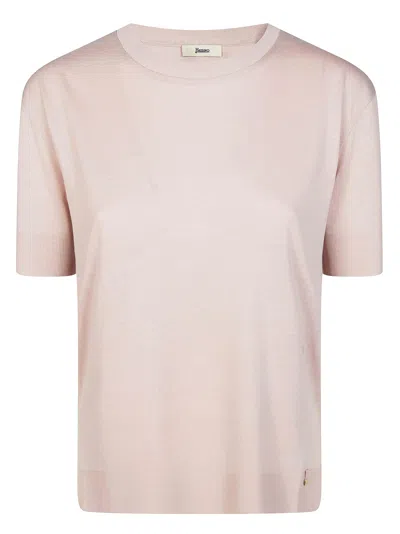 Herno Women's Stylish T-shirt With Bordi Design In Pink