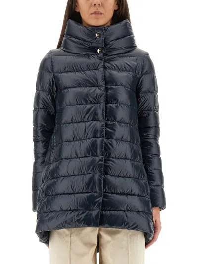Herno Women's Tailored Trench-style Puffer Coat Amelia (fw26) In Blue