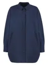 Herno Women's Technical Fabric Overshirt In Blue