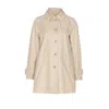 Herno Medium Length Waterproof Beige Cotton Trench Coat With Buttons Women