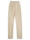 Herno Trousers With Crumpled Effect And Wavy Pattern In Pink