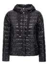 Herno Black Down Jacket With Drawstring Hood And Logo Detail On The Drawstring In Tech Fabric Woman In Black