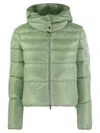 Herno Women Ultralight Nylon Bomber Jacket With Hood In Green
