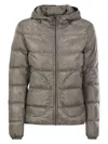 Herno Women's Ultralight Nylon Down Bomber Jacket In Turtledove