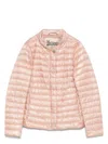 Herno Lightweight Quilted Down Jacket With Stand Collar In Pink