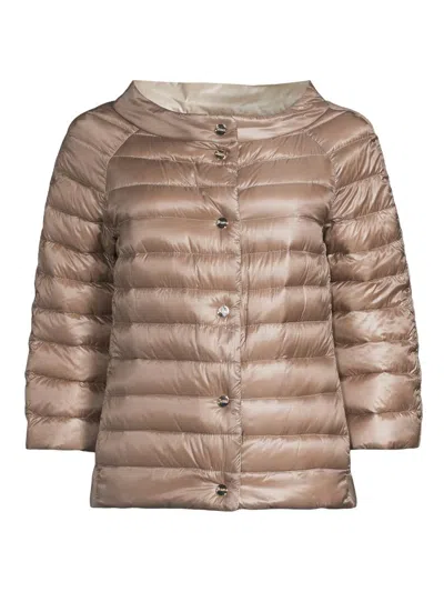 Herno Women's Ultralight Reversible Quilted Nylon Puffer Jacket In Brown