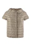 Herno Ultralight Short Sleeved Cape In Beige