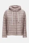 Herno Hooded Quilted Down Jacket With Adjustable Drawstring In Pink