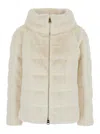 Herno White Quilted Down Jacket With Front Zip Closure In White