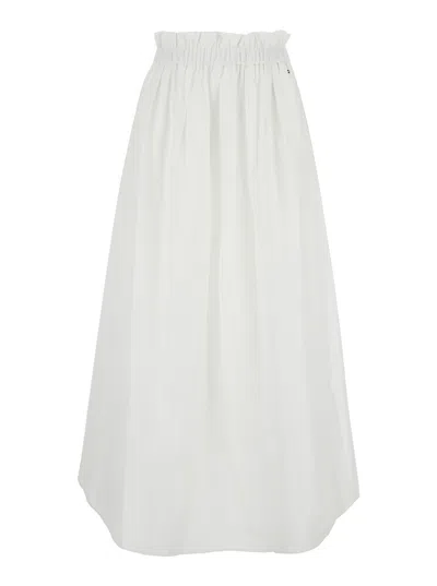 Herno Women White Skirt With Logo Plaque On The Side And Elastic Waist In Tech Fabric Woman