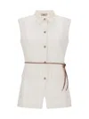 Herno White Solid Shirt Collar Top In White