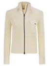 Herno Women Wool Ribbed Cardigan In White