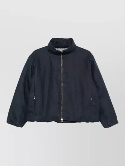 Herno Womens Down Coat High Collar Cuffs Pockets In Blue