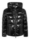 Herno High Collar Long Sleeves Shiny Finish Side Pockets In Black