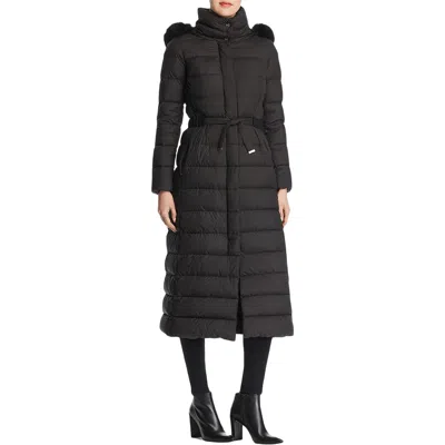 Herno Womens Faux Fur Down Filled Parka Coat In Black