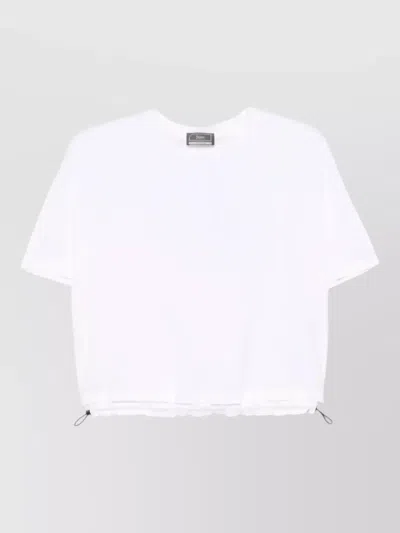 Herno Womens Knit Top Short Sleeves Crew Neck In White