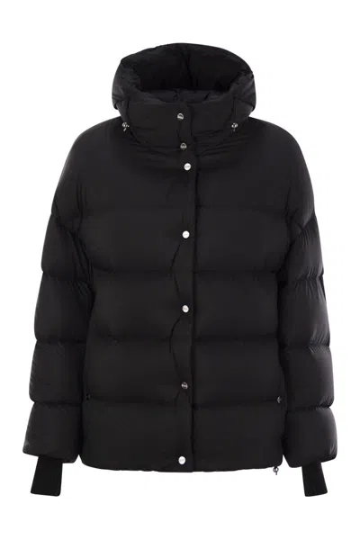 Herno Womens Waterproof Microfibre Bomber Jacket In Black