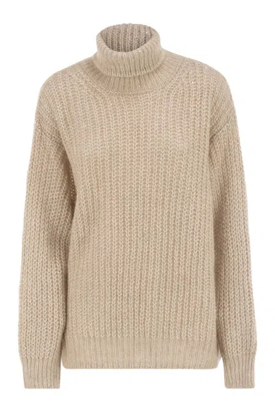 Herno Wool And Alpaca Turtleneck Jumper In White
