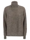 Herno Wool And Alpaca Turtleneck Jumper In Gray
