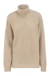 Herno Wool And Alpaca Turtleneck Jumper In Neutral