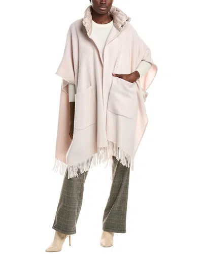 Herno Wool & Cashmere-blend Wrap Poncho In Neutral
