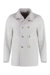Herno Double-breasted High-neck Coat In Gray