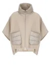 Herno Short Wool And Cashmere Poncho In Gray