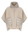Herno Short Wool And Cashmere Poncho In Gray