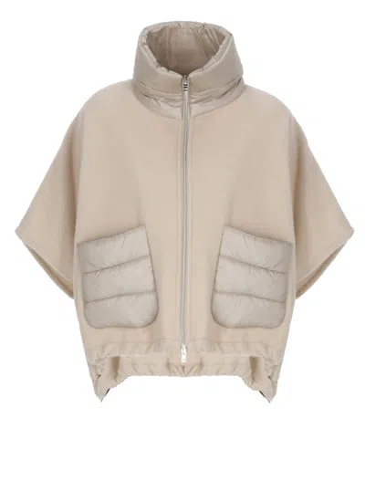 Herno Wool And Cashmere Poncho In Gray