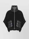Herno Wool And Cashmere Poncho With Drawstring Hem In Black