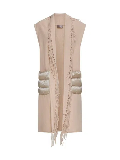 Herno Wool And Cashmere Sleeve Coat In Beige