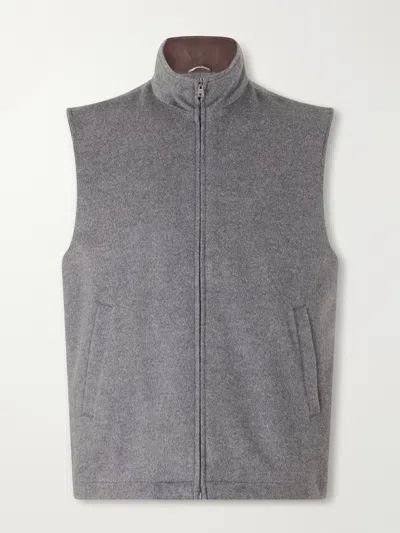 Herno Wool And Cashmere-blend Vest In Gray