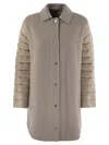 Herno Wool And Down Sleeve Coat In Brown